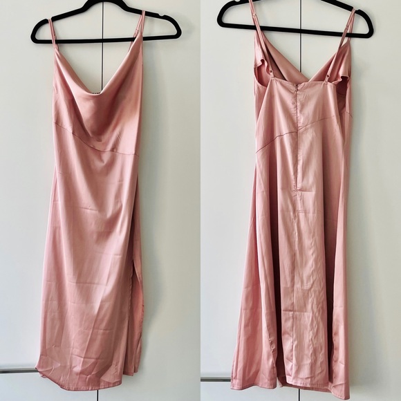 Satin Pink Dress - Picture 2 of 3
